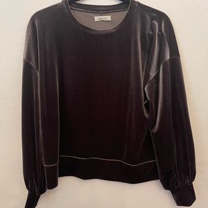 Madewell velvet long sleeve top sz S